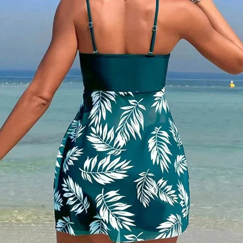 2024 Summer Short Dress Split Swimsuit