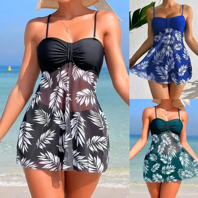 2024 Summer Short Dress Split Swimsuit