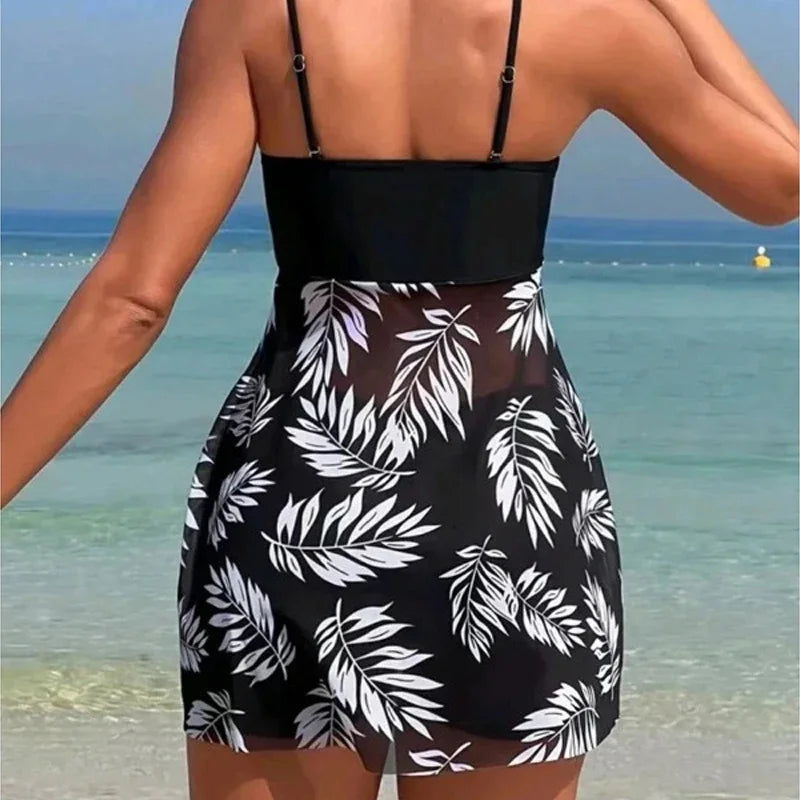 2024 Summer Short Dress Split Swimsuit