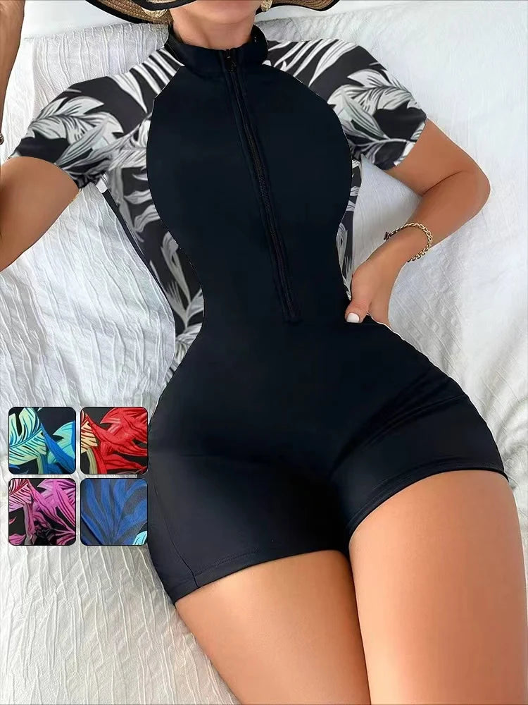 One Piece Floral Swimwear Swim Suit