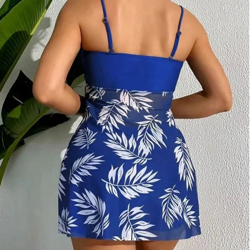 2024 Summer Short Dress Split Swimsuit