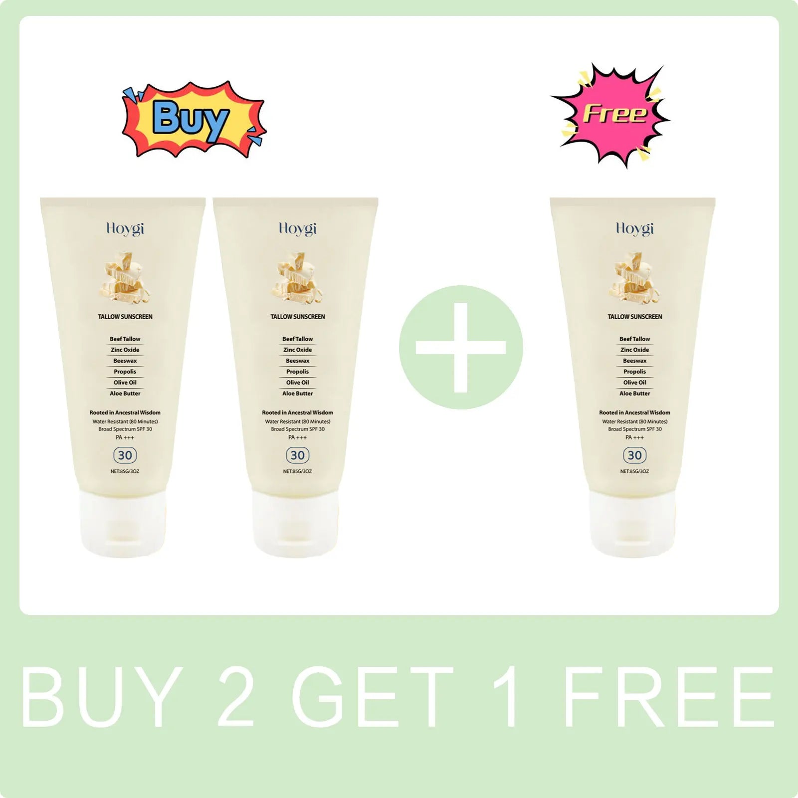 Tallow Brightening Sunscreen Spf30+