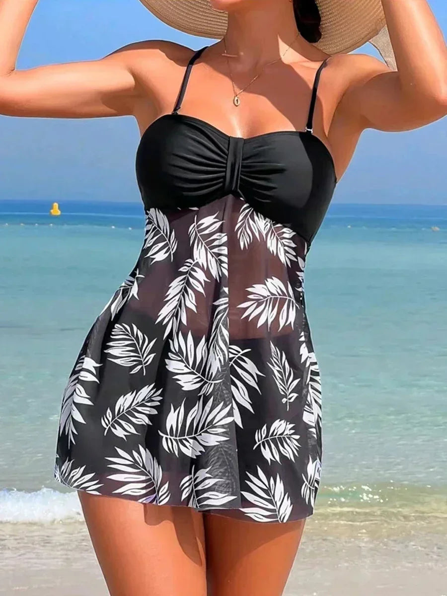 2024 Summer Short Dress Split Swimsuit