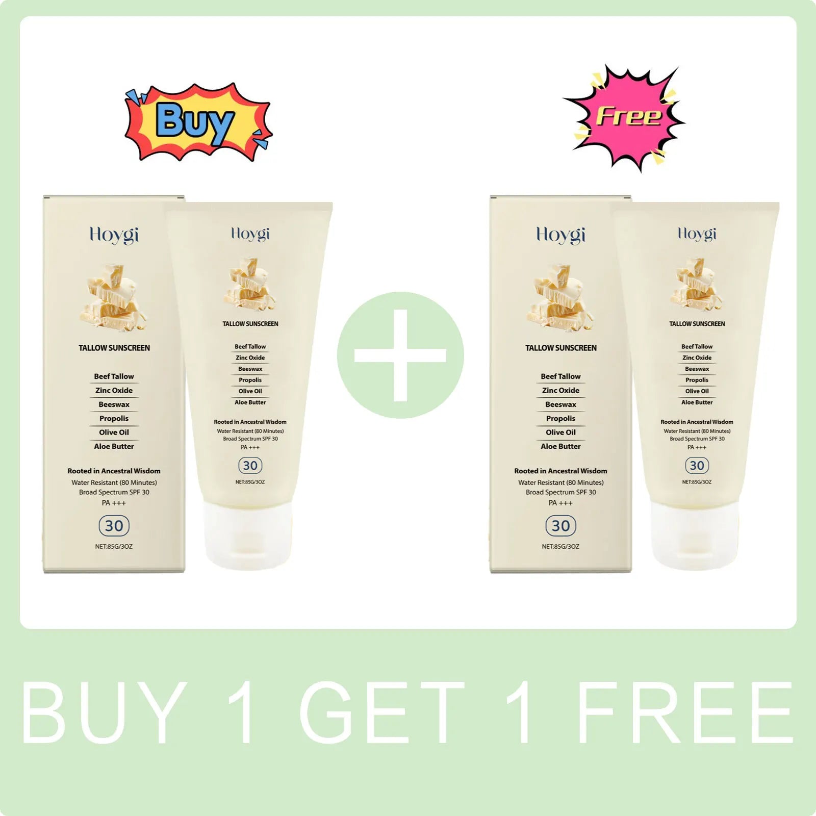 Tallow Brightening Sunscreen Spf30+